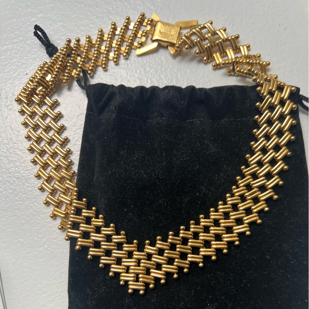 Gold Woven Statement Necklace